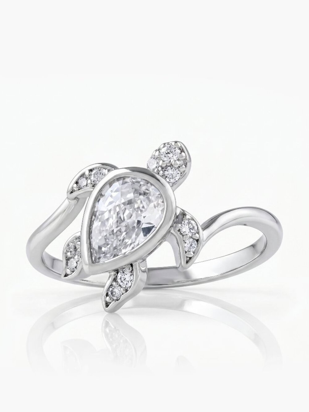 Cute Turtle pear cut gem ring, Charmed Aroma Under the Sea Collection
